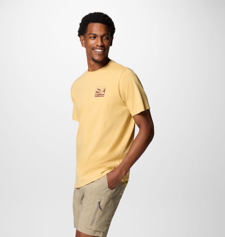 Camiseta con estampado en la espalda Explorers Canyon para hombre, Color: Sand Dune, Trailscape, image 3