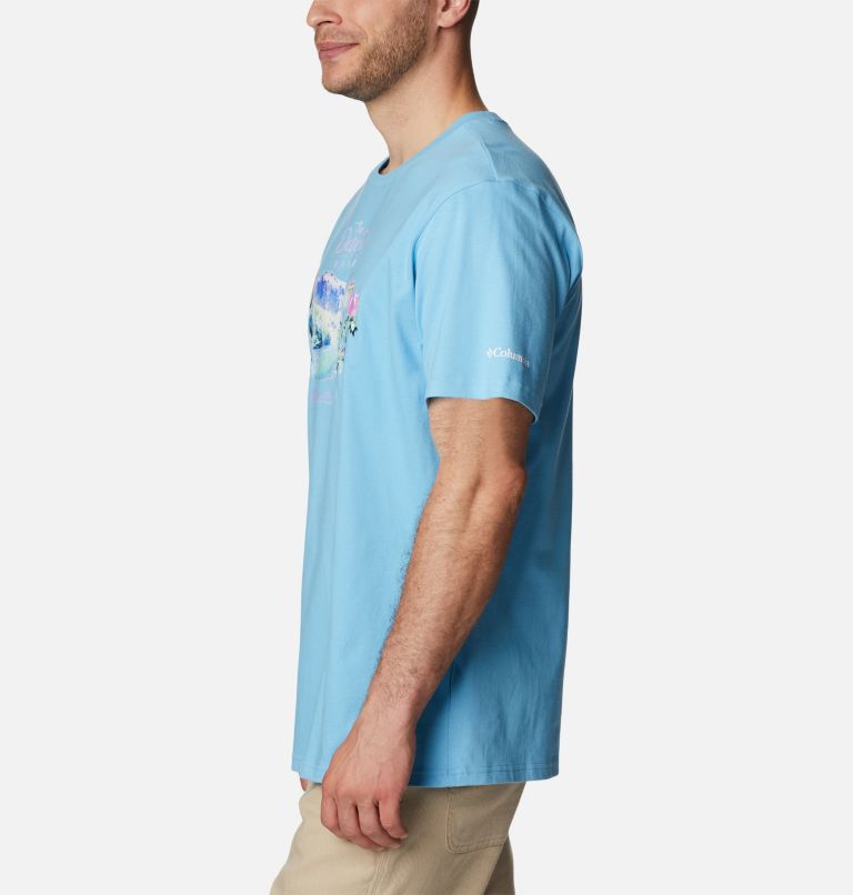 Men's Deschutes Valley Graphic T-Shirt, Color: Vista Blue, Sherars Falls Graphic, image 3