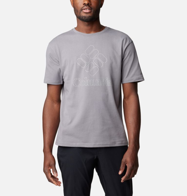 Thumbnail: Camiseta estampada Pacific Crossing II para hombre, Color: City Grey, CSC Stacked Outlined Reflecti, image 1