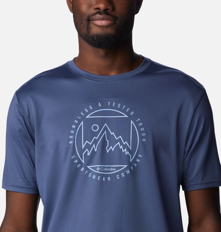 Camiseta técnica Ice Lake para hombre, Color: Dark Mountain, Boundless HD Graphic, image 4