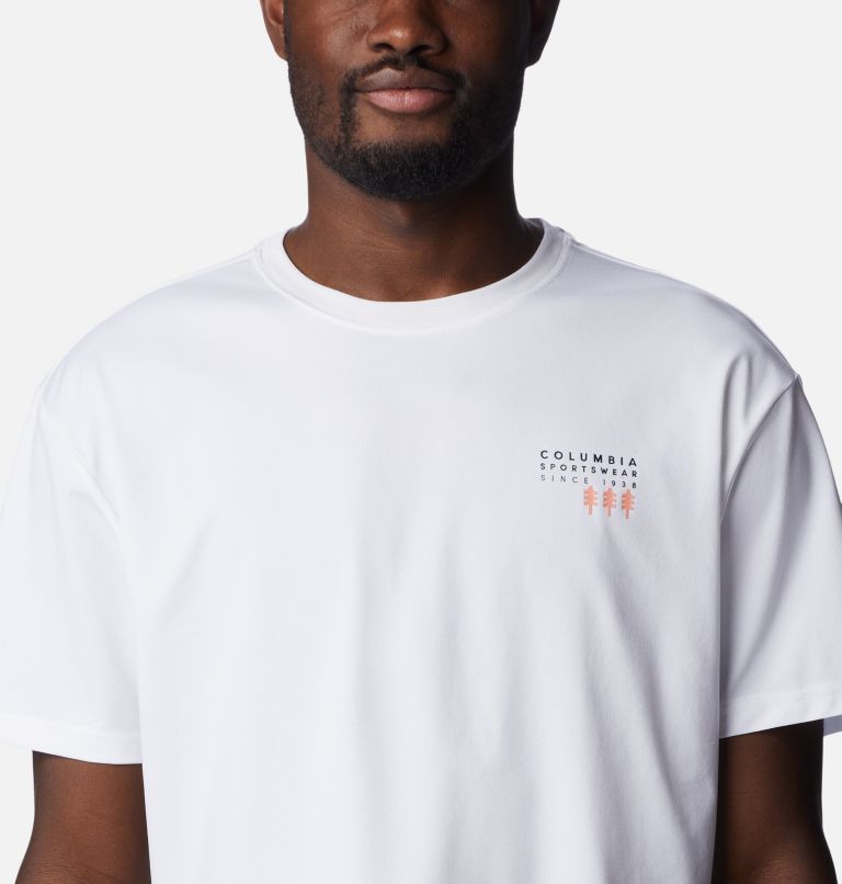 Men's Legend Trail Technical T-Shirt, Color: White, CSC Washed Pines Graphic, image 4