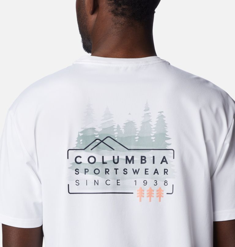 Men's Legend Trail Technical T-Shirt, Color: White, CSC Washed Pines Graphic, image 5