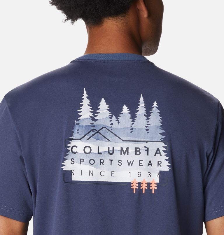 Thumbnail: T-shirt Technique Legend Trail Homme, Color: Dark Mountain, CSC Washed Pines Graphic, image 5
