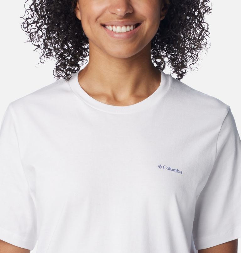 Thumbnail: T-shirt à manches courtes avec logo Boundless Beauty pour femme, Color: White, Simple Gorge, image 4