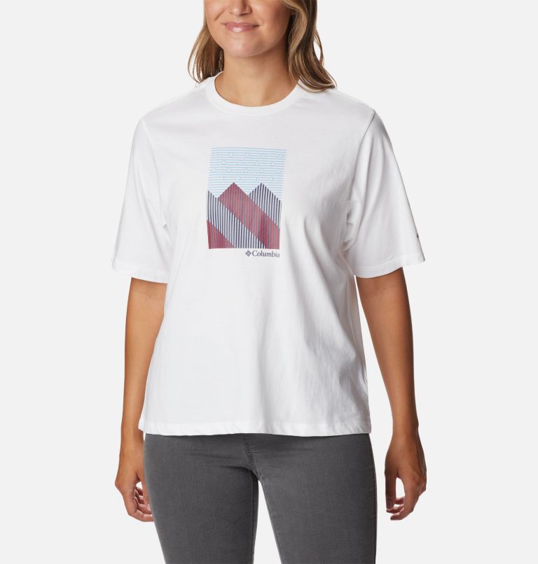 Women's North Cascades Graphic T-Shirt, Color: White, Starry Peaks Graphic, image 1