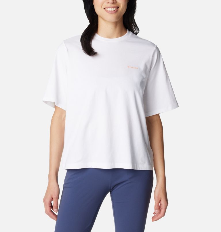 Women's North Cascades Graphic T-Shirt, Color: White, Wavy Rays, image 1