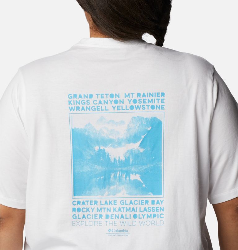 Thumbnail: Women's North Cascades Graphic T-Shirt - Plus Size, Color: White, Explore NP Graphic, image 5