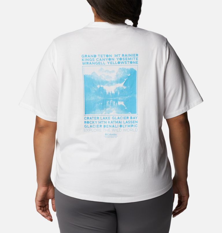 Thumbnail: Women's North Cascades Graphic T-Shirt - Plus Size, Color: White, Explore NP Graphic, image 1