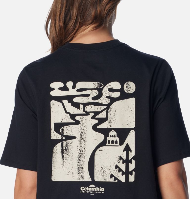 Women's North Cascades Graphic T-Shirt, Color: Black, Simple Gorge, image 5