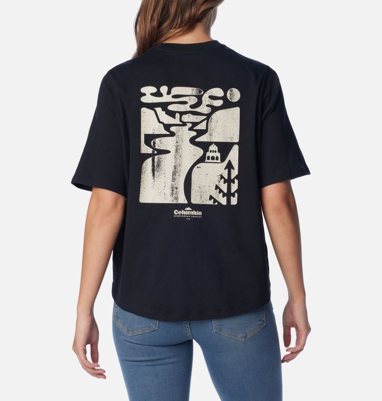 Women's North Cascades Graphic T-Shirt, Color: Black, Simple Gorge, image 1