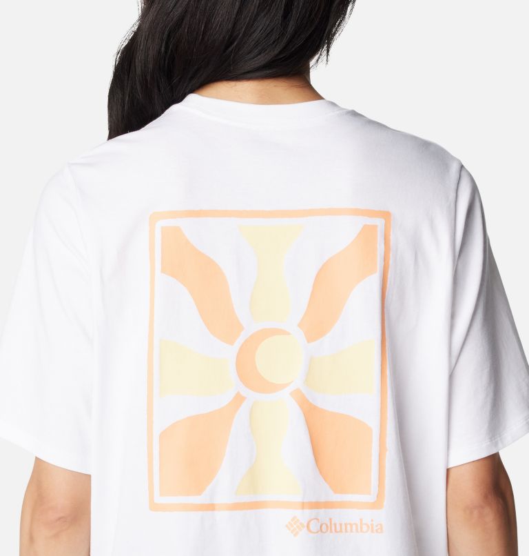 Women's North Cascades Graphic T-Shirt, Color: White, Wavy Rays, image 5