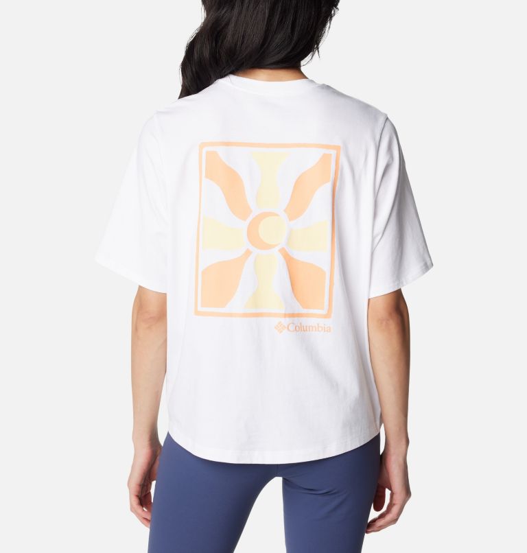 Women's North Cascades Graphic T-Shirt, Color: White, Wavy Rays, image 1
