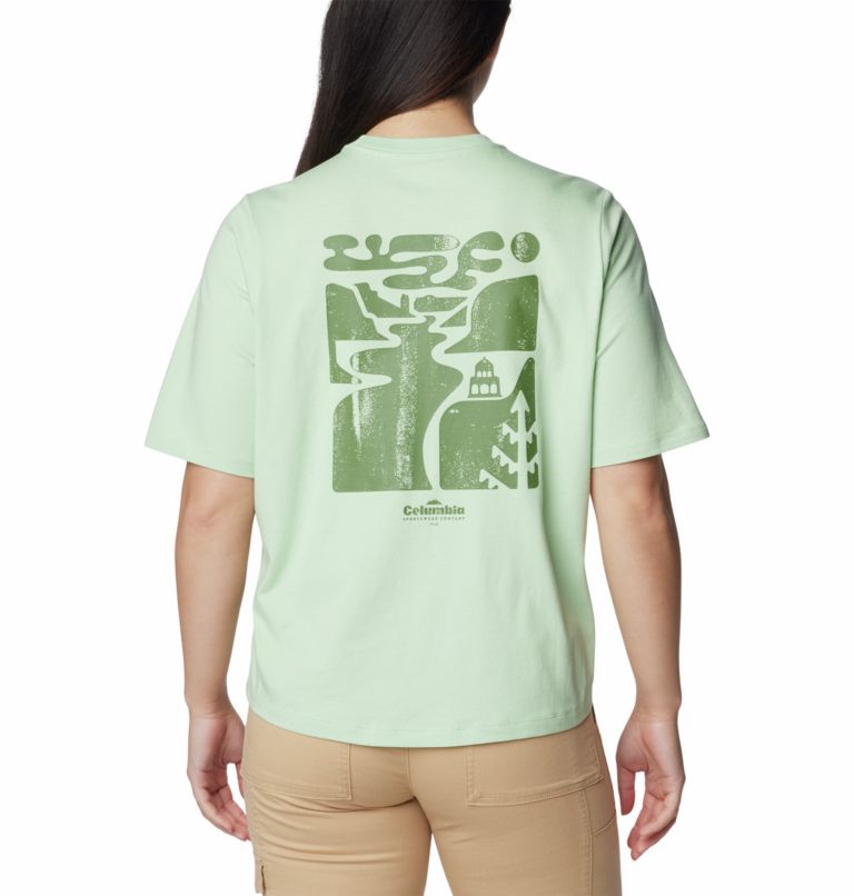 Women's North Cascades Graphic T-Shirt, Color: Sage Leaf, Simple Gorge, image 1