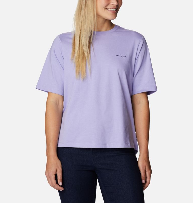 Women's North Cascades Graphic T-Shirt, Color: Frosted Purple, Explore NP Graphic, image 1