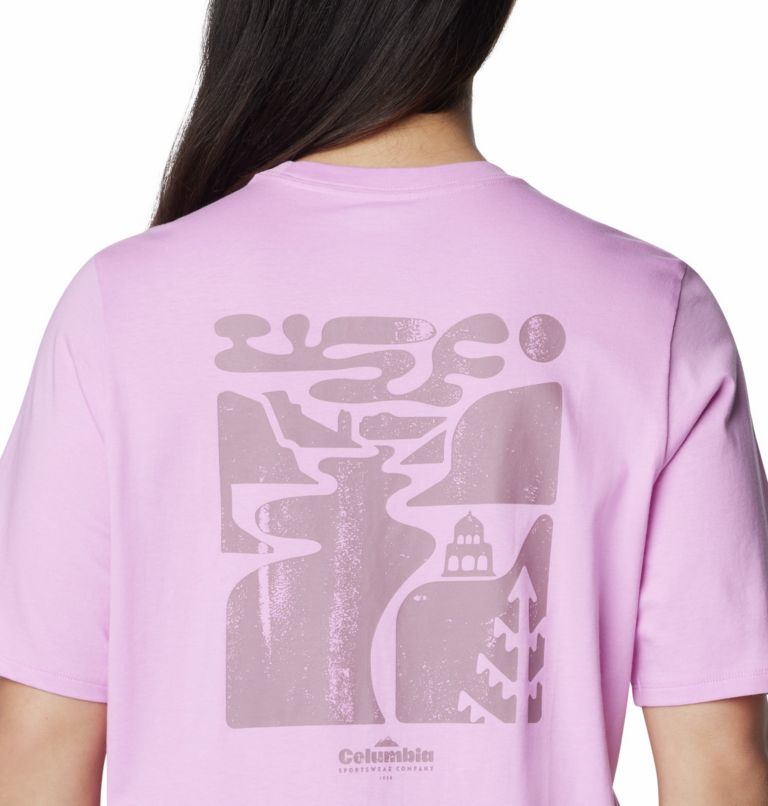 Women's North Cascades Graphic T-Shirt, Color: Cosmos, Simple Gorge, image 5