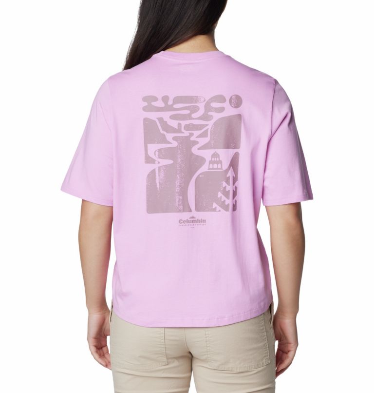 Women's North Cascades Graphic T-Shirt, Color: Cosmos, Simple Gorge, image 1