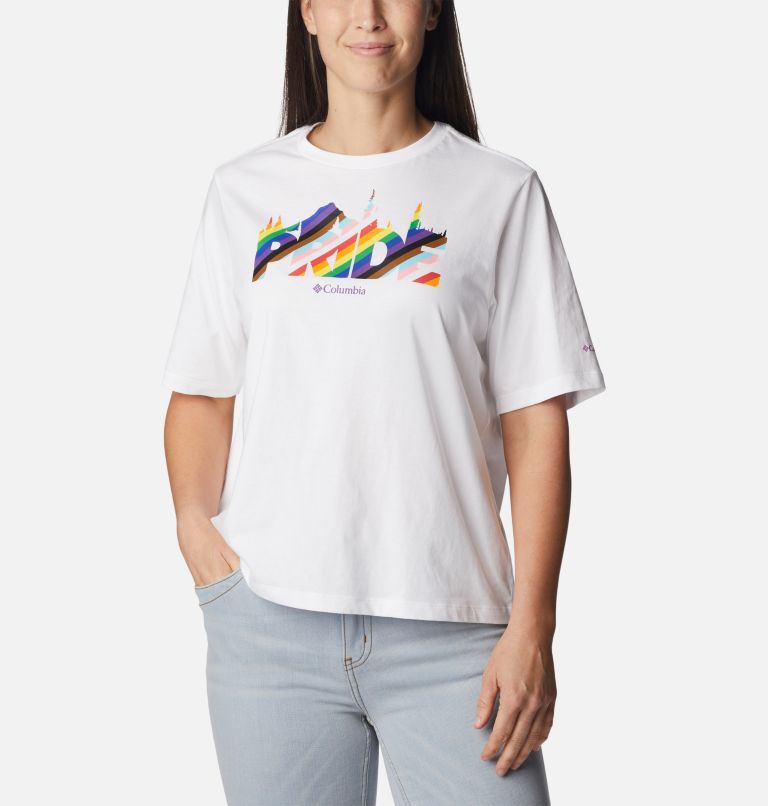 Thumbnail: Women's Wild Places T-Shirt, Color: White, Outdoorsy Pride, image 5