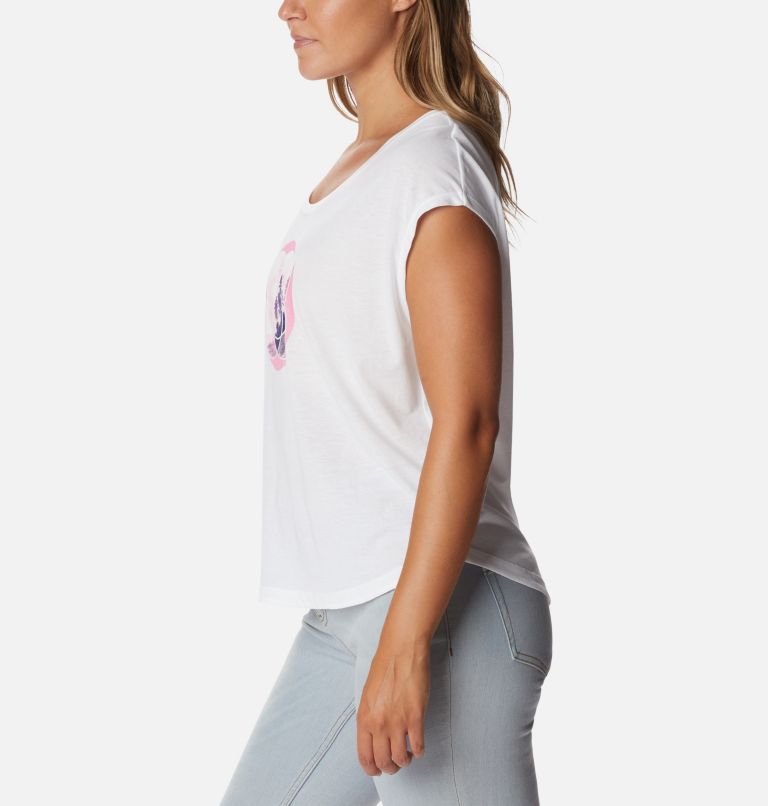 Bluebird Days Modern SS Tee, Color: White, Meditation Isle Graphic, image 3