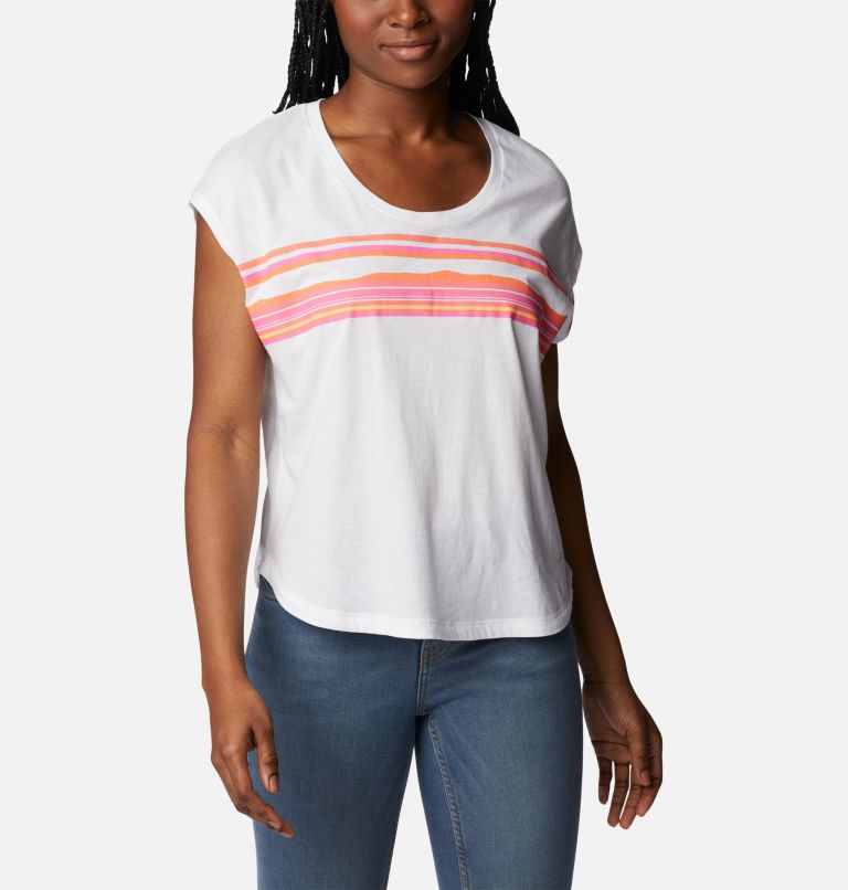 Bluebird Days Modern SS Tee, Color: White, Peaceful Perspective Graphic, image 1