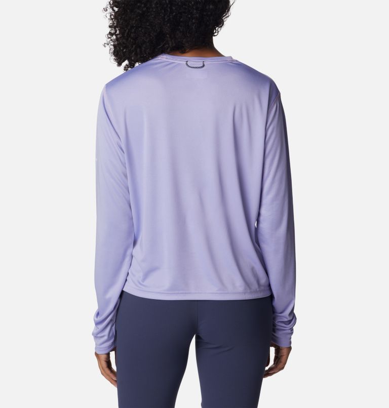 Thumbnail: Women's Summerdry Graphic Long Sleeve Shirt, Color: Frosted Purple, CSC Split Leaves Graphic, image 2