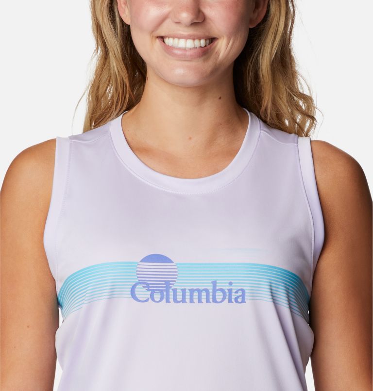 Thumbnail: Women’s Fork Stream Graphic Tank, Color: Purple Tint, Inverted Band Graphic, image 4