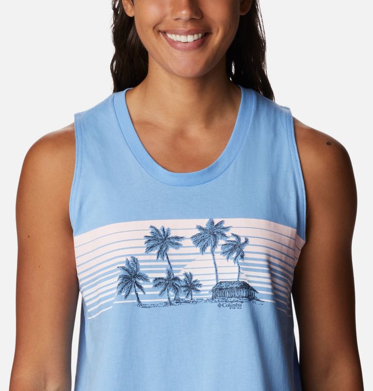Bramley Bay Tank | 455 | XS, Color: Agate Blue, Palapa Palms Graphic, image 4