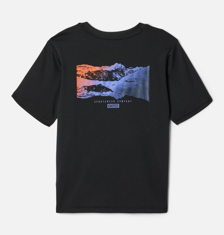Thumbnail: Boy's Grizzly Ridge Back Graphic T-Shirt, Color: Black, Happy Crags Graphic, image 1