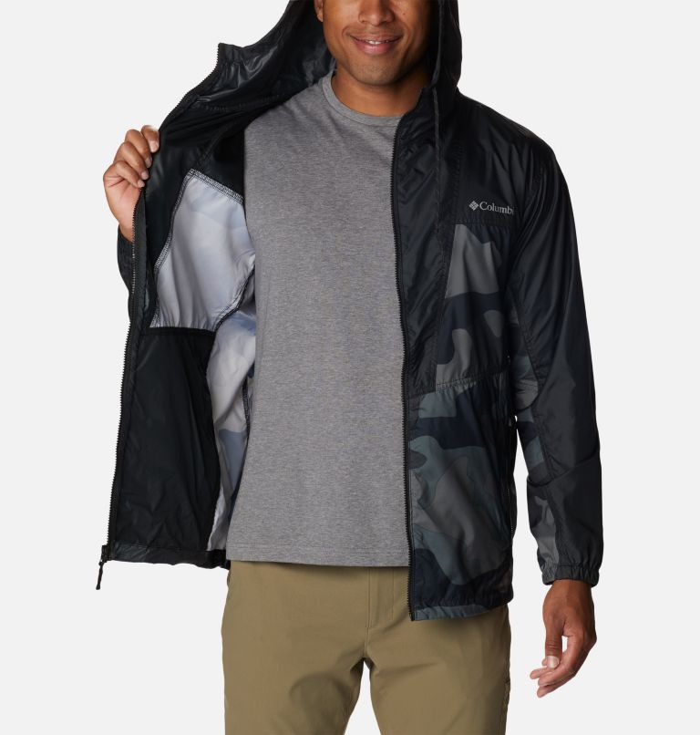 Men's Trail Traveler Windbreaker, Color: Black Mod Camo Print, Black, image 5