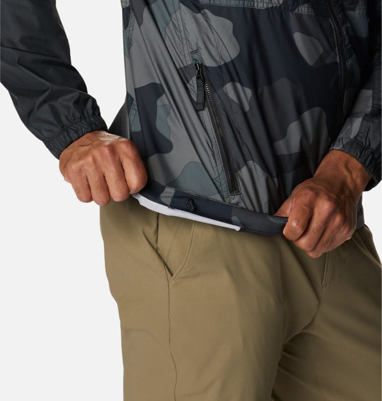 Men's Trail Traveler Windbreaker, Color: Black Mod Camo Print, Black, image 7