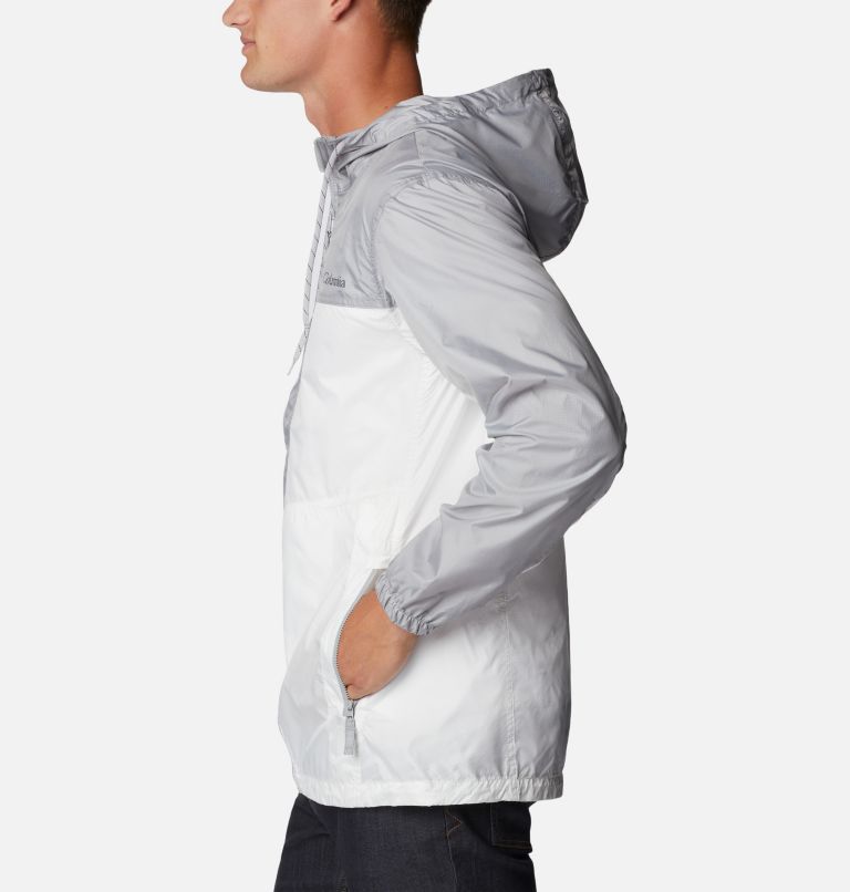 Men's Trail Traveler Windbreaker, Color: White, Columbia Grey, image 3