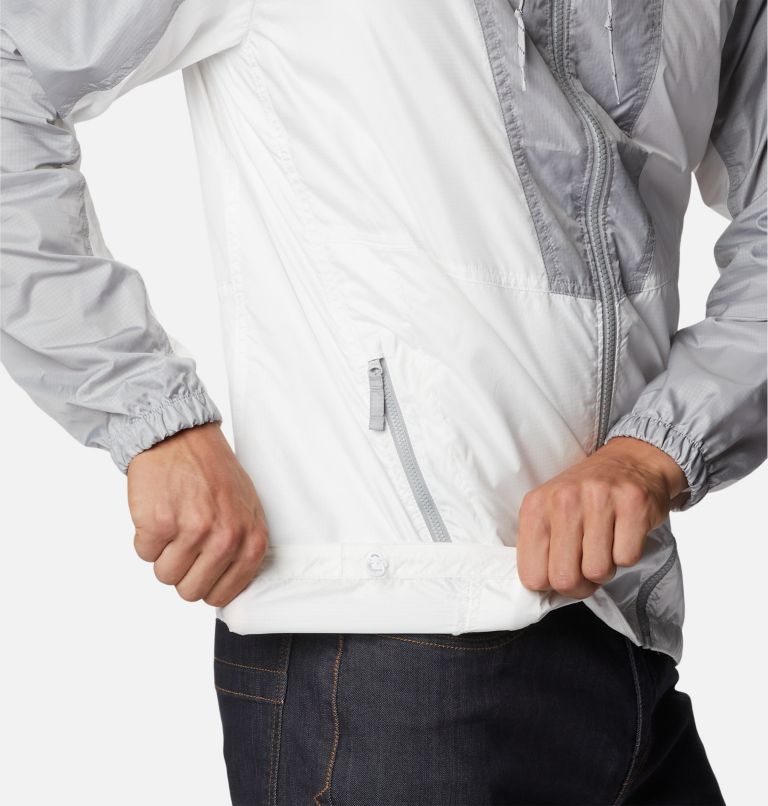 Men's Trail Traveler Windbreaker, Color: White, Columbia Grey, image 6