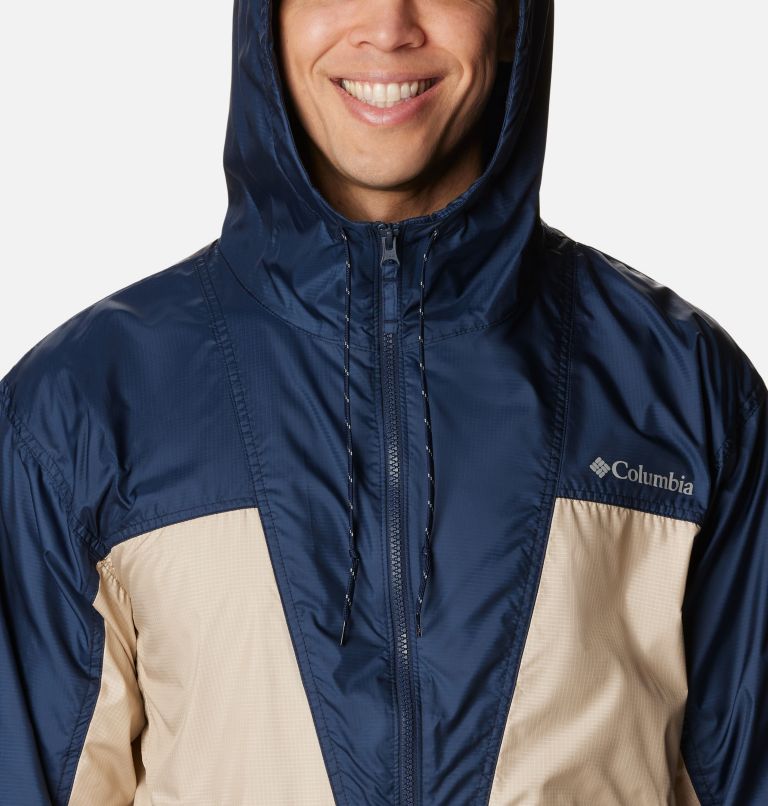 Trail Traveler Windbreaker | 272 | M, Color: Ancient Fossil, Collegiate Navy, image 4