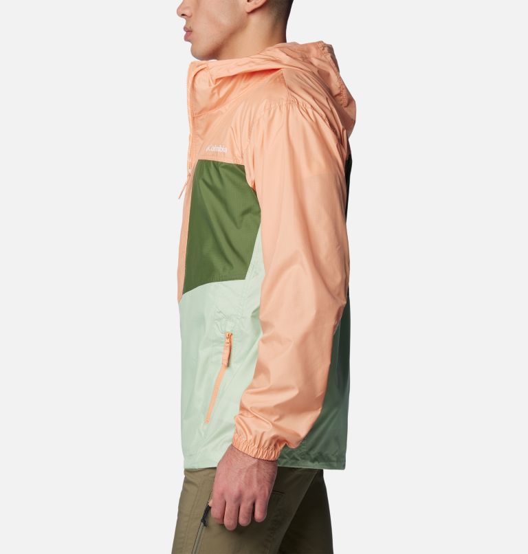 Men's Trail Traveler Windbreaker, Color: Sage Leaf, Canteen, Apricot Fizz, image 3