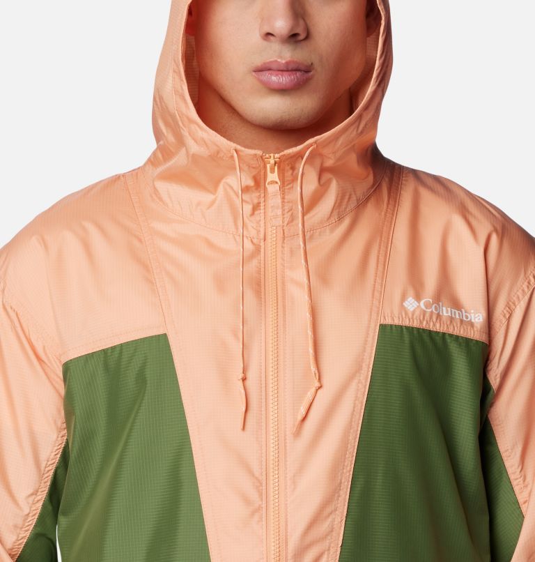 Men's Trail Traveler Windbreaker, Color: Sage Leaf, Canteen, Apricot Fizz, image 4