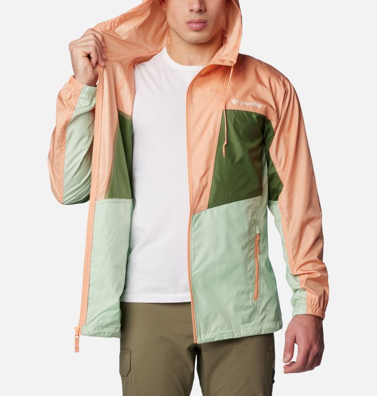 Men's Trail Traveler Windbreaker, Color: Sage Leaf, Canteen, Apricot Fizz, image 5