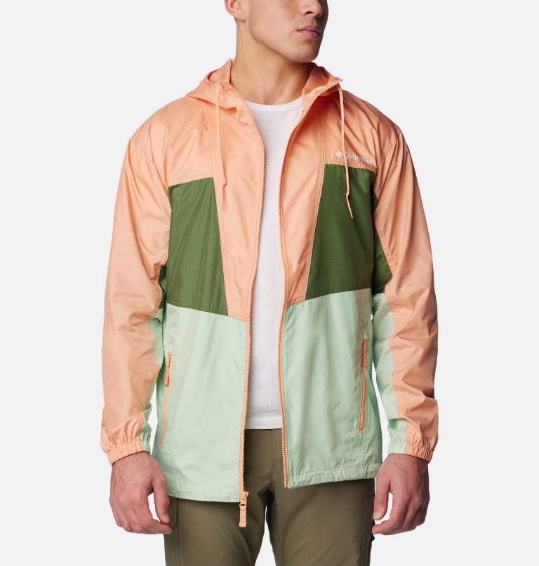 Men's Trail Traveler Windbreaker, Color: Sage Leaf, Canteen, Apricot Fizz, image 8