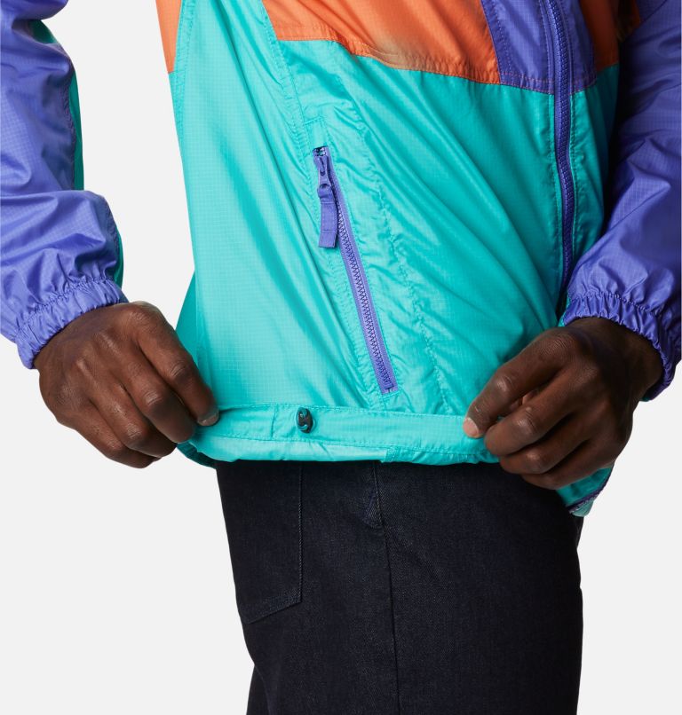 Trail Traveler Windbreaker | 454 | XXL, Color: Bright Aqua, Desert Orange, Purple Lotus, image 6