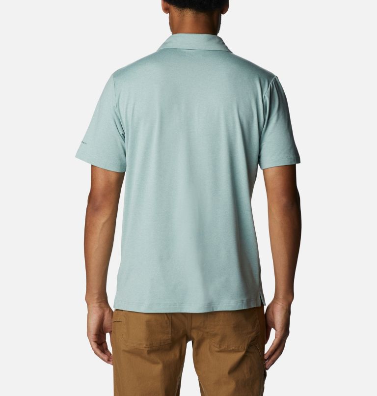 Men's Tech Trail Novelty Polo, Color: Niagara Heather Stripe, image 2