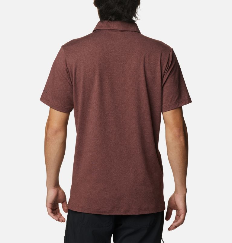 Men's Tech Trail Novelty Polo, Color: Light Raisin Heather Stripe, image 2