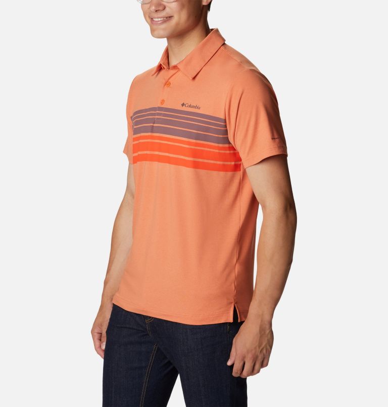 Men's Tech Trail Novelty Polo, Color: Desert Orange Heather Stripe, image 5