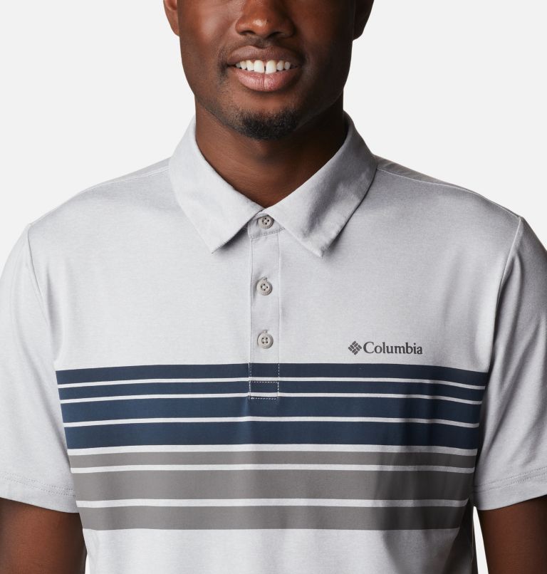 Polo original Tech Trail Homme - Grandes tailles, Color: Columbia Grey Heather Stripe, image 4