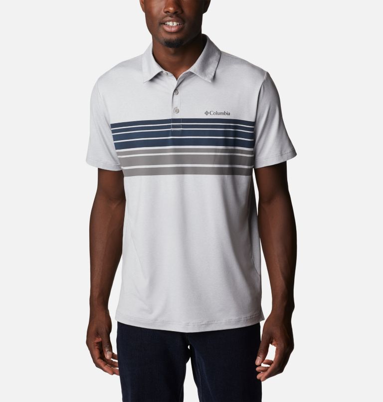 Men's Tech Trail Novelty Polo - Tall, Color: Columbia Grey Heather Stripe, image 1