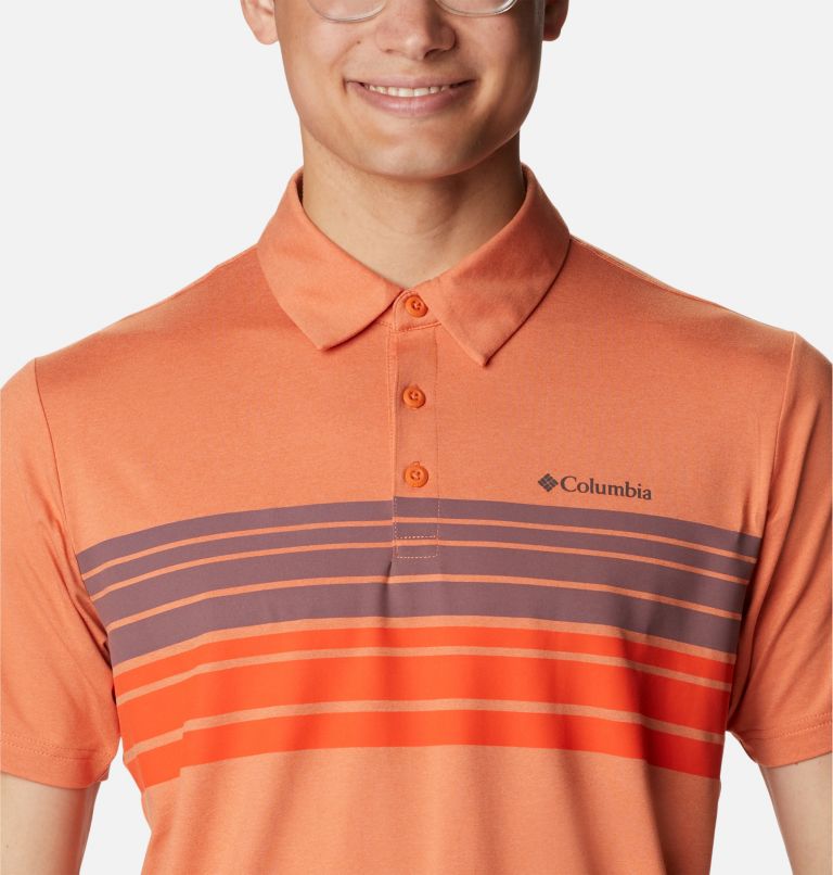 Tech Trail Novelty Polo | 849 | 3XT, Color: Desert Orange Heather Stripe, image 4