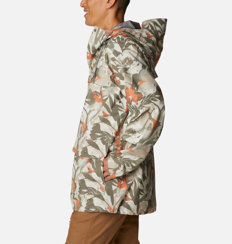Men's IBEX II Waterproof Jacket, Color: Ancient Fossil Floriculture Print, image 3