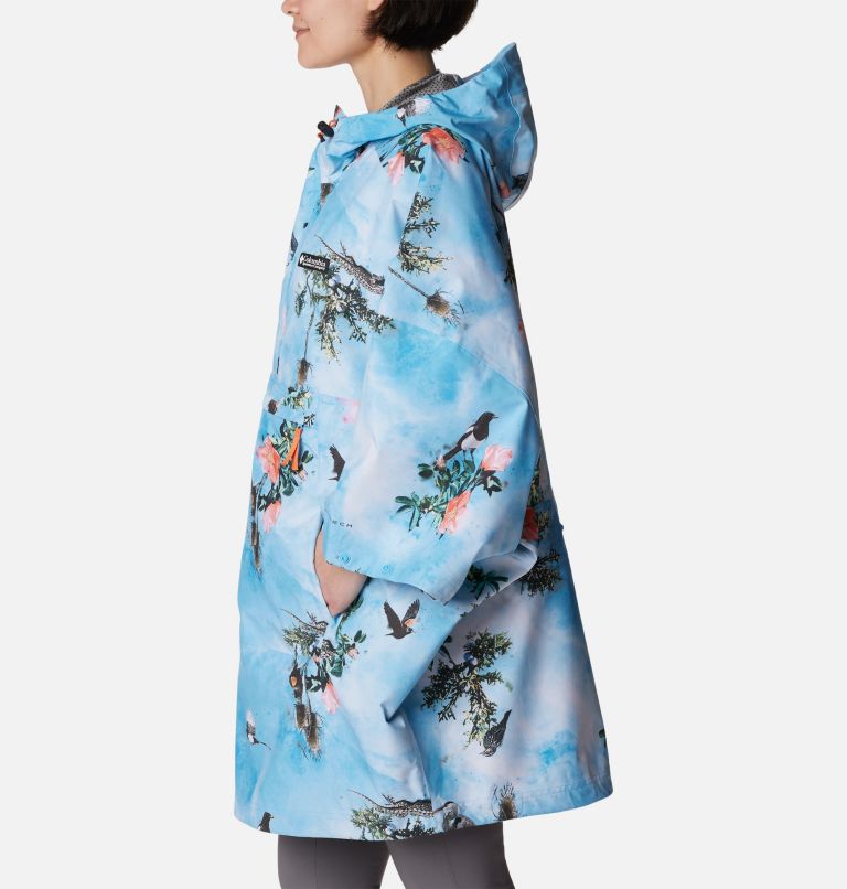 Deschutes Valley Unisex Rain Poncho | 456 | XL, Color: Vista Blue Deschutes Days Print, image 3