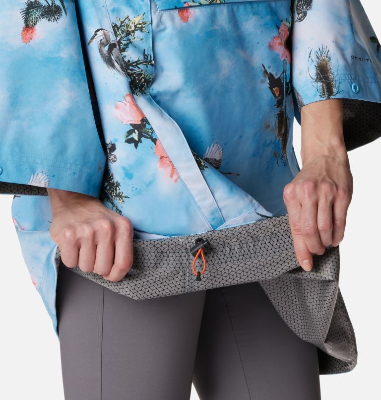 Deschutes Valley Unisex Rain Poncho | 456 | XL, Color: Vista Blue Deschutes Days Print, image 5