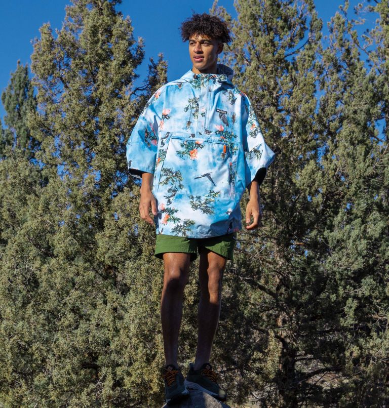Deschutes Valley Unisex Rain Poncho | 456 | XL, Color: Vista Blue Deschutes Days Print, image 12
