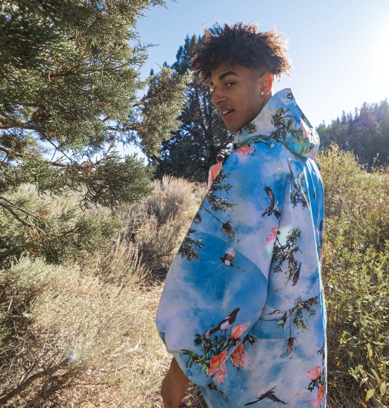 Deschutes Valley Unisex Rain Poncho | 456 | XL, Color: Vista Blue Deschutes Days Print, image 13