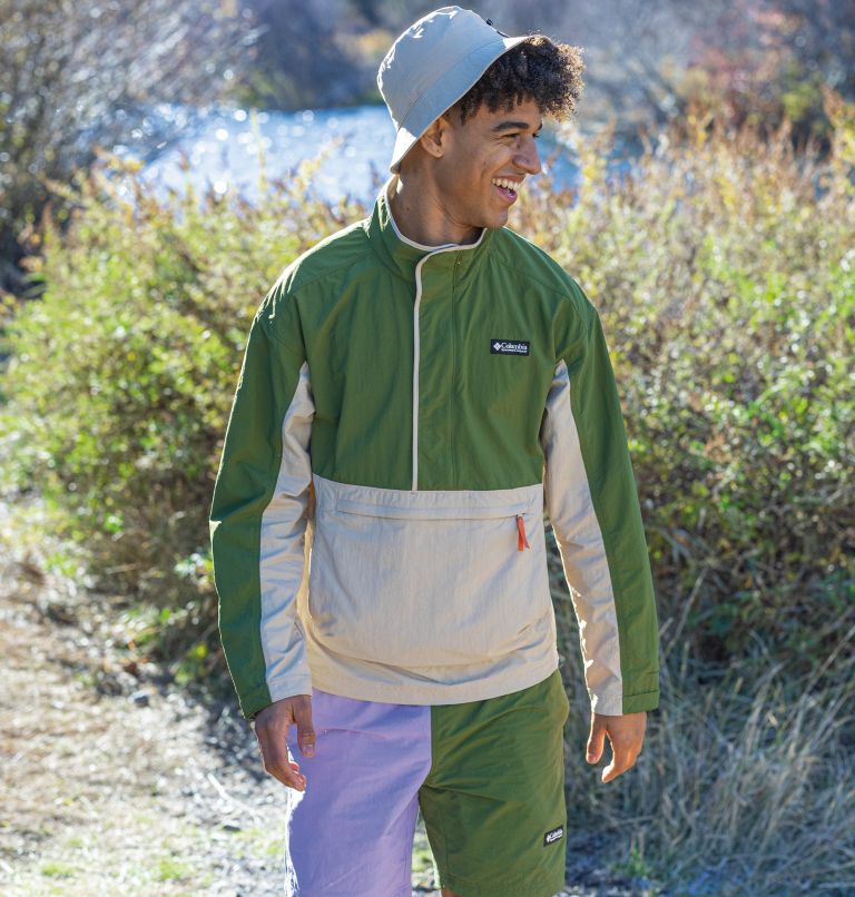 Thumbnail: Men's Deschutes Valley Wind Shell Jacket, Color: Ancient Fossil, Pesto, image 8