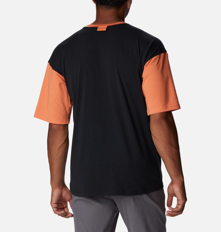 Men's Deschutes Valley Colorblock T-Shirt, Color: Black, Desert Orange, image 2